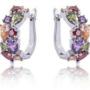Multi-color rhinestone  earrings